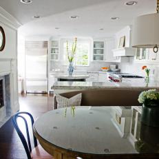 White Kitchen With Dining Table