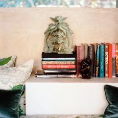 Styled Shelf in Eclectic Seating Area