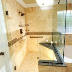 Large Shower With Grab Bars 