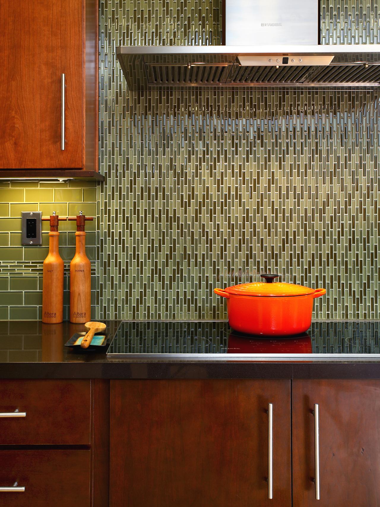 Green Glass Backsplash Tile Home Design