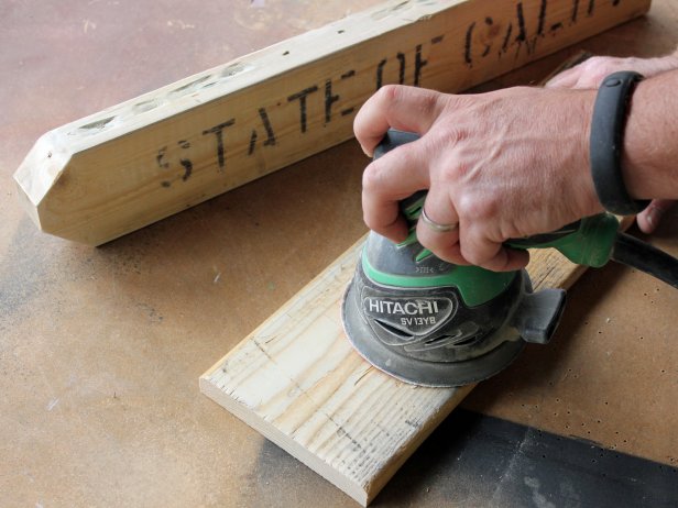 DIY Pallet Toiletry Holder - Step 5: Sand Surfaces