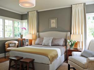 Grey and Yellow Traditional Bedroom