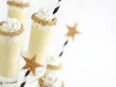 These creamy custards can be made with your favorite brand of bubbly. Gold sanding sugar can be found at most craft stores in the baking supply aisle.