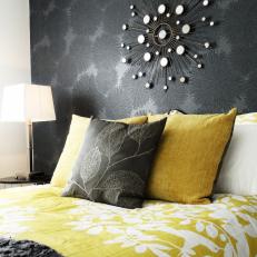 Yellow and Charcoal Gray Bedroom