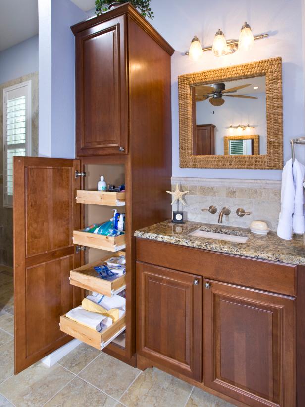 Bathroom Cabinet Organization Ideas - 15 Ways to Organize Bathroom Cabinets | Better Homes & Gardens - This type of furniture is typically seen in the dining room to show off china, but we love the idea of using it in a master bathroom to display decor and.