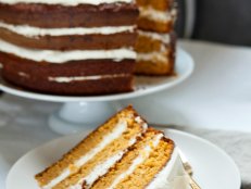 Layer cake slice on plate