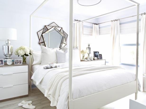 White Bedroom With Four-Poster Bed