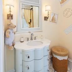 Eclectic Kids Bathroom With Travel-Inspired Design