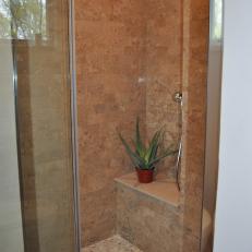 Modern Brown Bathroom With Glass Shower