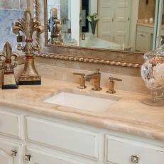 Traditional Master Bathroom Vanity with Marble Countertop