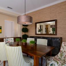 Transitional Dining Room with Tropical Accents 