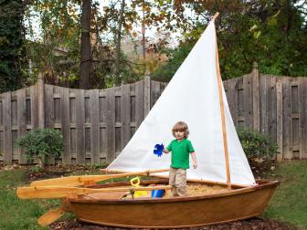Sail Boat Sandbox In Backyard