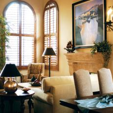 Neutral Living Room With Arched Windows