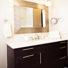 Contemporary Bathroom With Metallic Accents