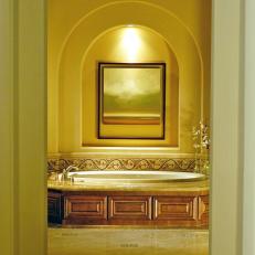 Bathtub with Wood Surround and Alcove
