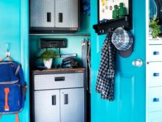 Blue Closet in Boy's Bedroom