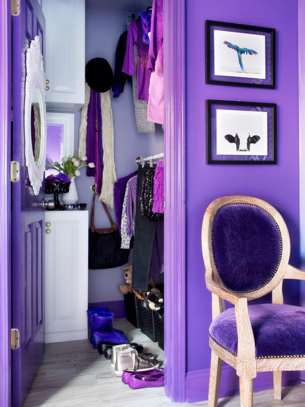 Chic Purple Teen's Closet | HGTV Wardrobe Designs For Girls
