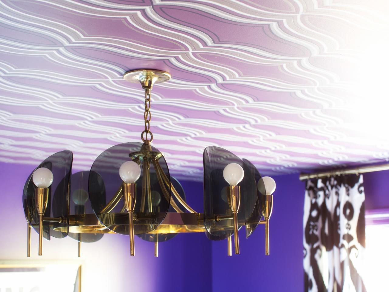 How To Wallpaper a Ceiling By Yourself  Casa Watkins Living