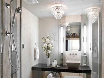 Contemporary White Bathroom with Floating Vanity and Neutral Tile