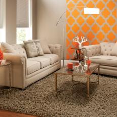 Orange Accent Wall Makes Any Living Room Pop