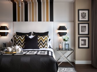 Modern Main Bedroom With a Mix of Patterns 