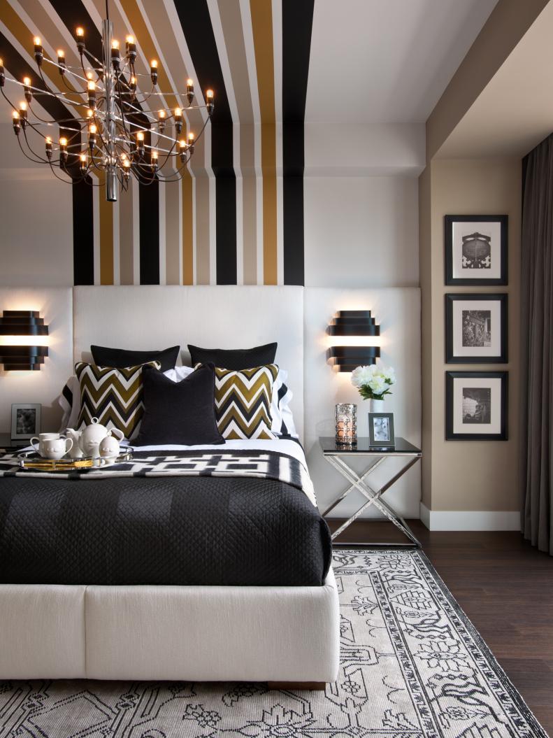 Modern Main Bedroom With a Mix of Patterns 