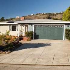 Painted Green Garage Adds Curb Appeal