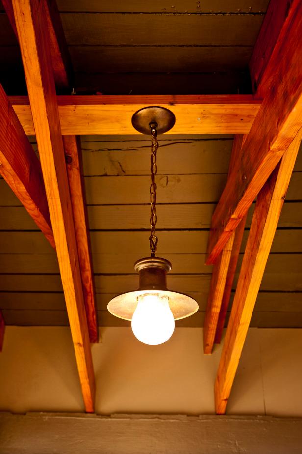 Porch Light With Exposed Beams | HGTV