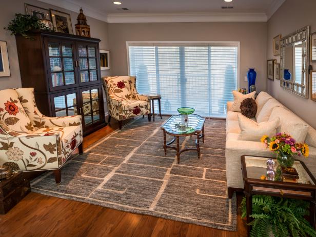 Gray traditional living room