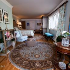 Eclectic Bedroom With Blue Color Scheme and Romantic Accents