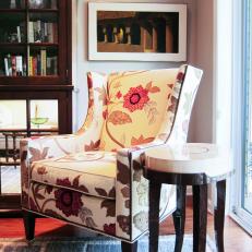 Floral Print Living Room Armchair 