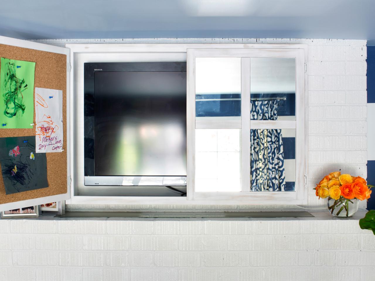 Turn A Kitchen Cabinet Into A Flat Screen TV Cover HGTV