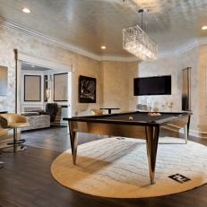 Glamourous White and Silver Game Room