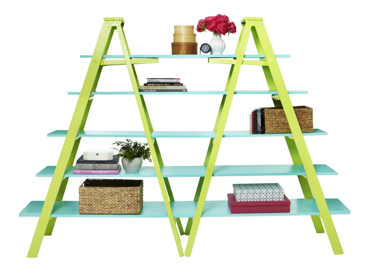 How To Create A Double Ladder Shelf, Step Ladder Display Shelves