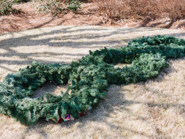 Wreaths arranged on ground