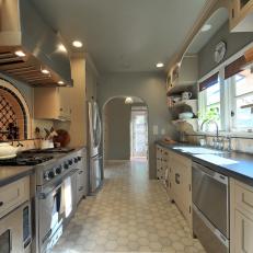 Stylish Gray Kitchen With Moroccan Detail