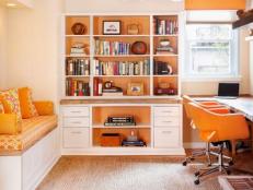 Designer Amy Cuker created a fun yet functional space with this contemporary home office fit for the whole family.