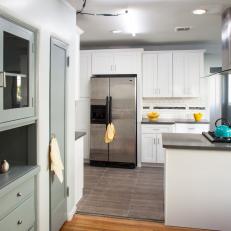 Shaker-Style Cabinets in a Gray and White Kitchen