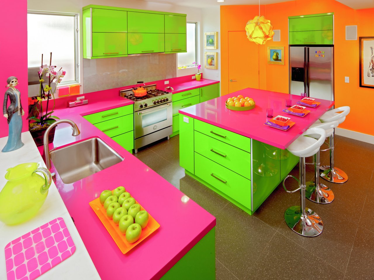 The True Story Behind THAT Neon Pink and Green Kitchen HGTV
