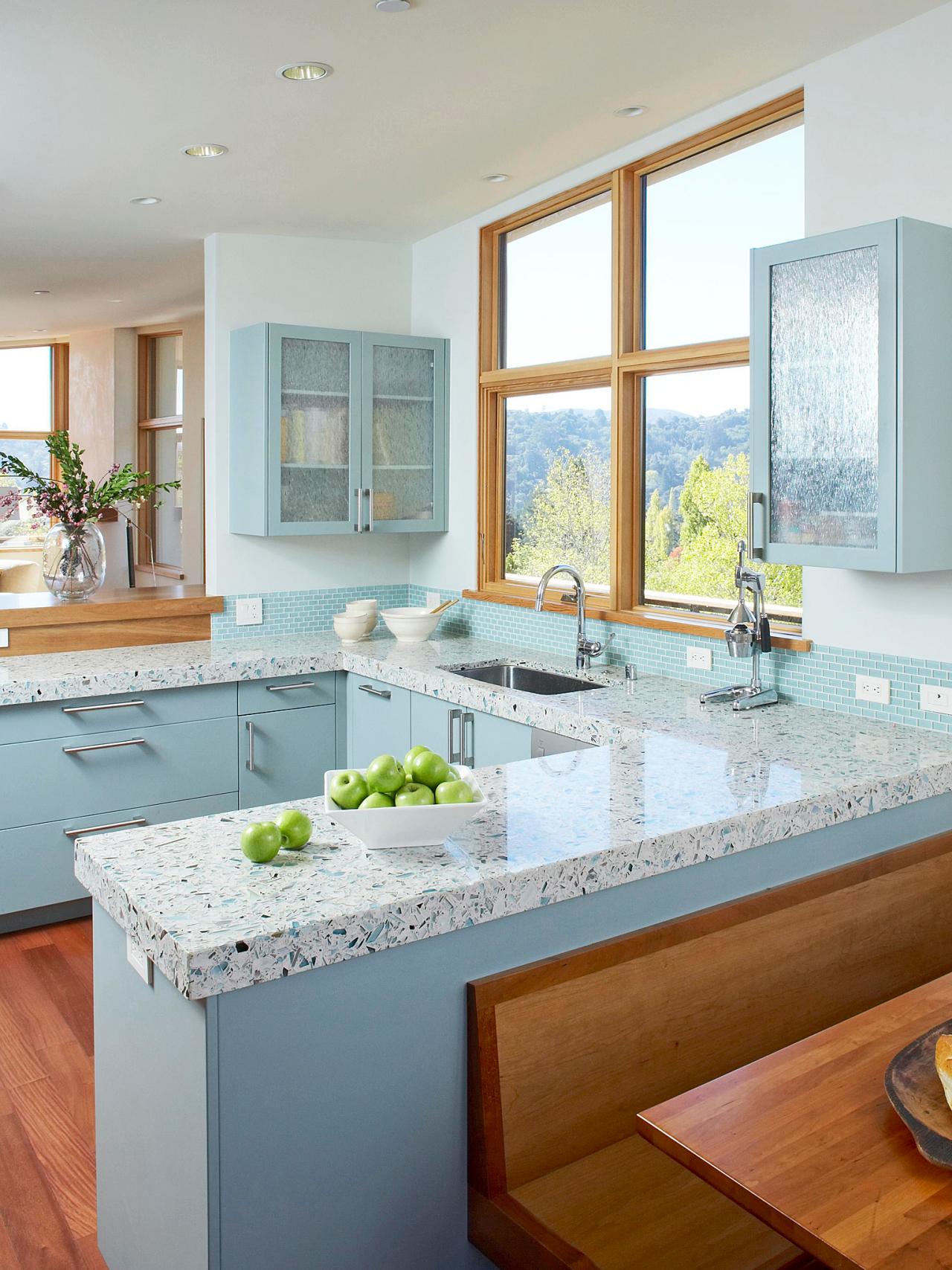 Turquoise and White Kitchen Design - Foyr