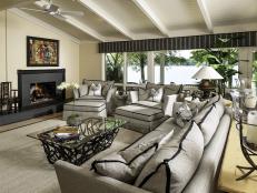Designer Mary Susan Bicicchi creates a living room that mixes contemporary, transitional, and cottage styles.