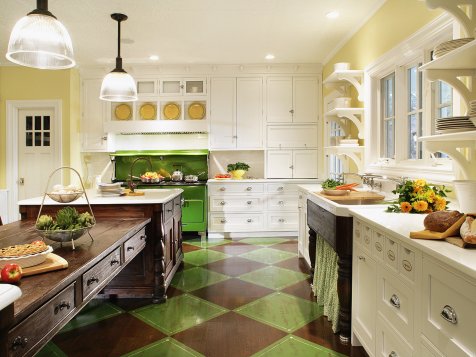 Yellow and Green Country Kitchen