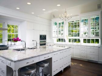 White Kitchen with Large Island