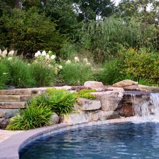 Swimming Pool With Stone Accents  