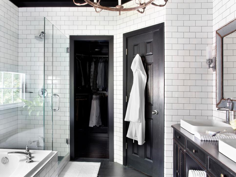 Timeless Black  and White  Master Bathroom  Makeover HGTV