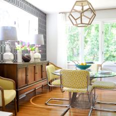 Yellow and Gray Midcentury Modern Dining Room