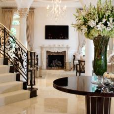 Traditional Black and White Foyer