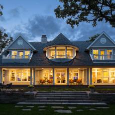 Transitional Home Exterior At Night