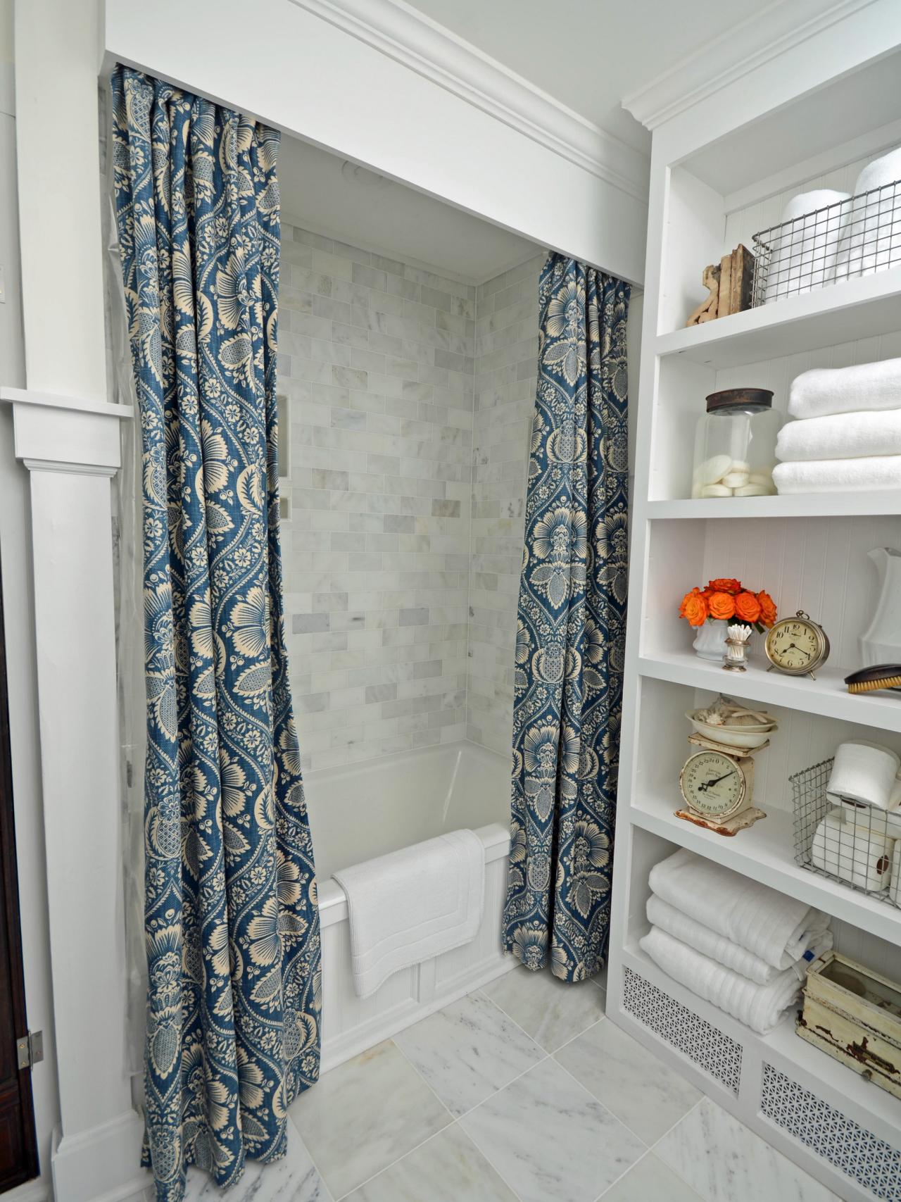 Wooden Cornice For A Shower, Shower Curtain Rod For Ceramic Tile