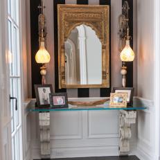 Eclectic Black and White Entryway 